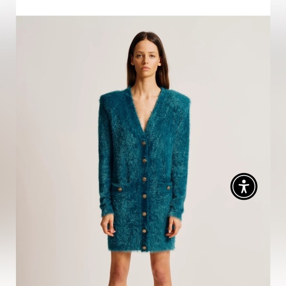 Torn by Ronny Kobo Celine Dress  cardigan Sea color size L​​ - Picture 1 of 4